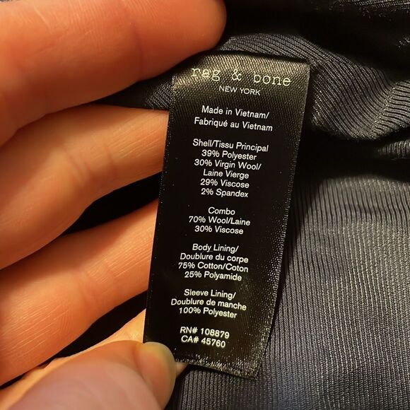 Rag & Bone Elise Check Double Breasted Blazer Jacket 6 - Picture 9 of 11